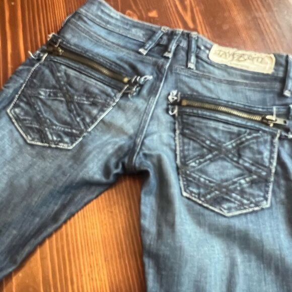 Taverniti So Russell 18” Jeans Size 27 Zippered Back Pockets Dark Wash Embroidrd - Picture 4 of 10